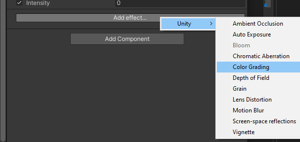 Post Process effect Color Grading